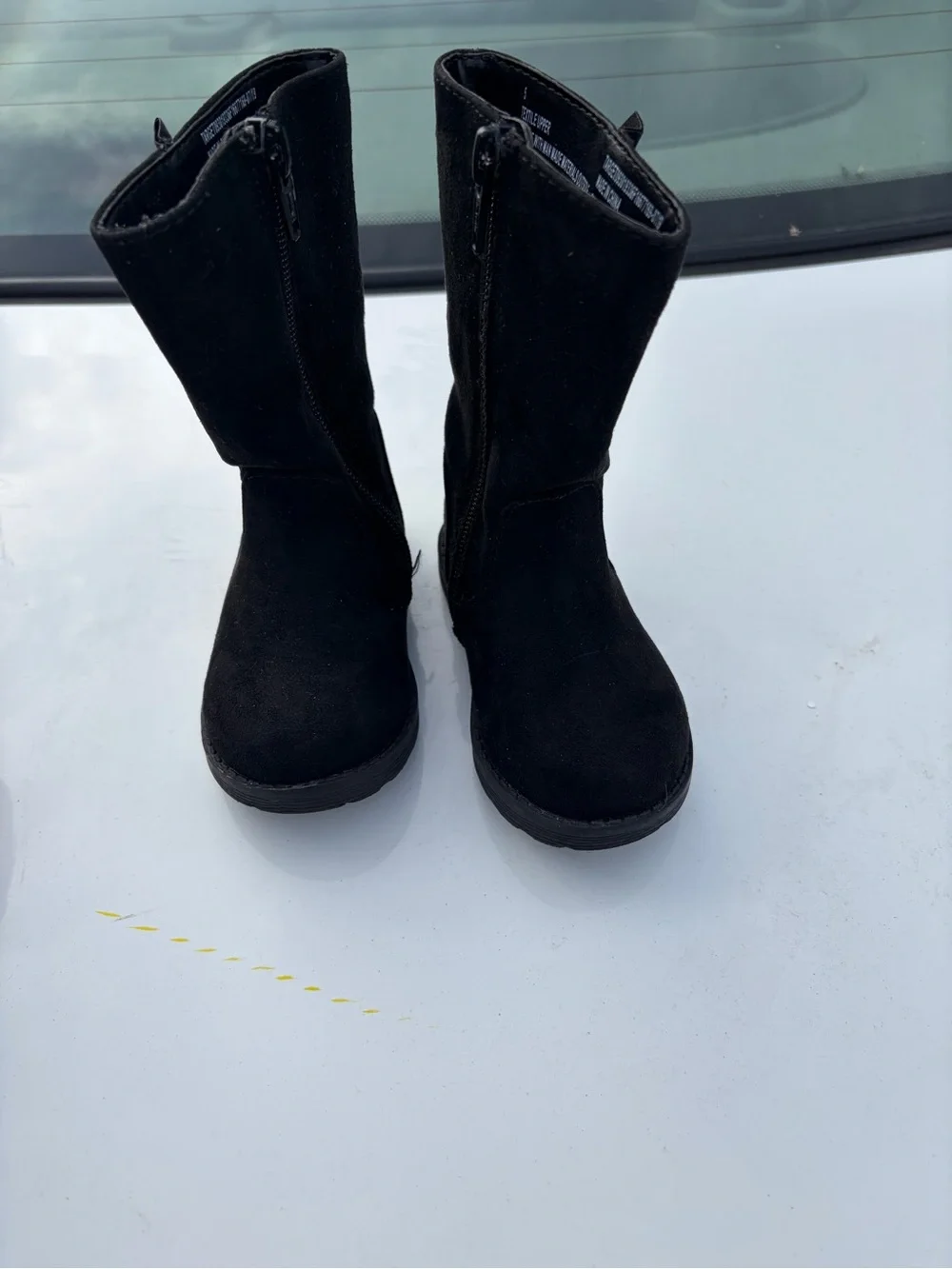Cat & Jack Kids Black Mid-Calf Zip Boots